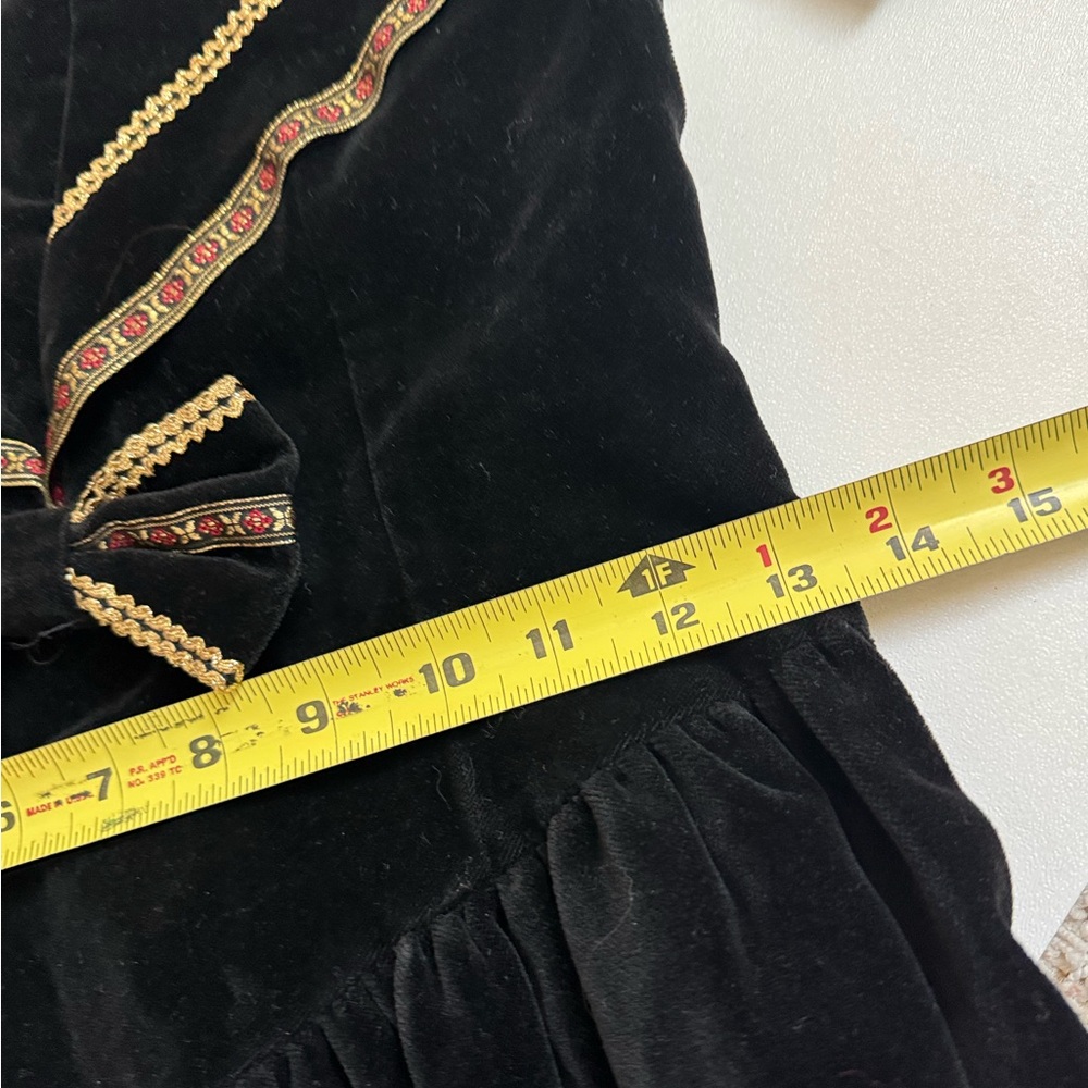 Gunne Sax Jessica McClintock Black‎ Velvet Dress Sailor Holiday Cottagecore S 5 - Picture 15 of 15